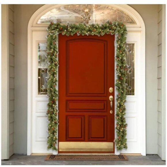 National Tree Company Pre-Lit Artificial Christmas Garland 9 Ft White Warm Light - Picture 3 of 7